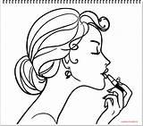 Makeup Coloring Lipstick Girl Pages Drawing Draw Nail Polish Lip Accessories Getdrawings Gif Popular sketch template