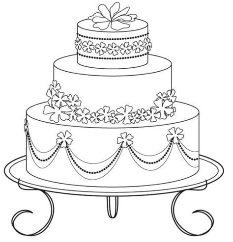 sweet wedding cake coloring pages printable torta dibujo pastel