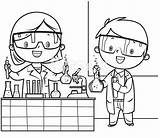 Experimentos Cientificos Cientifico Doctor Imprimir Preescolar Científicos Profesiones Enfermera Quimica Oficios Actividades Istockphoto sketch template