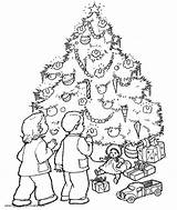 Christmas Tree Coloring Pages Colouring Printable Presents Holiday Previous sketch template