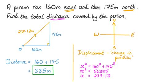 question video finding  total distance covered   person based  distance  direction