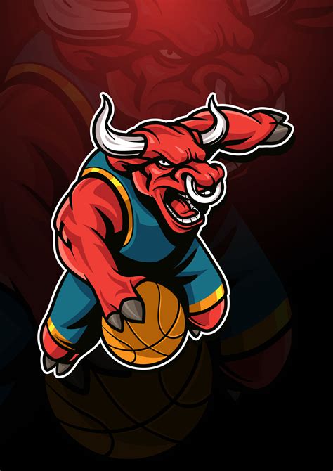 bulls basketball mascot logo  vector art  vecteezy