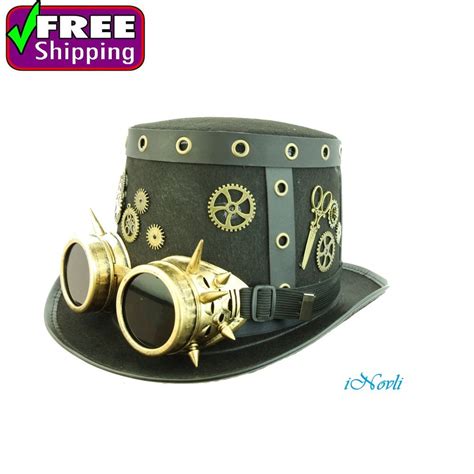 steampunk top hat handmade halloween costume cosplay party w goggles