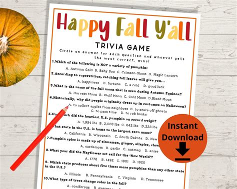printable happy fall yall trivia game
