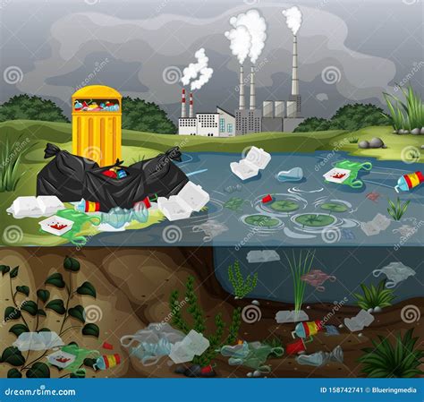 effects  water pollution cartoon