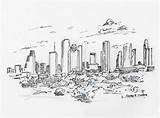 Houston Skyline Sketch Paintingvalley sketch template