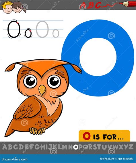 letter   cartoon owl bird stock vector illustration