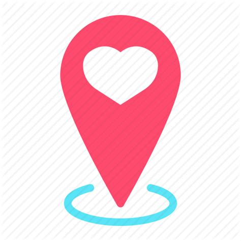 heart location love map pin pointer valentine icon