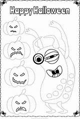 Halloween Trace Pages Kids Motor Fine Worksheets Board Preschool Choose Skills Morning Work Color Pre sketch template