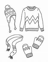 Clothes Winter Coloring Pages Printable Kids Museprintables Outfits sketch template