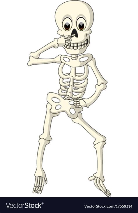 Cartoon Funny Human Skeleton Dancing Royalty Free Vector