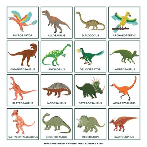 printable dinosaur bingo printable word searches
