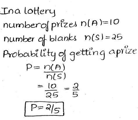 lottery    prizes   blanks find  probability    prize