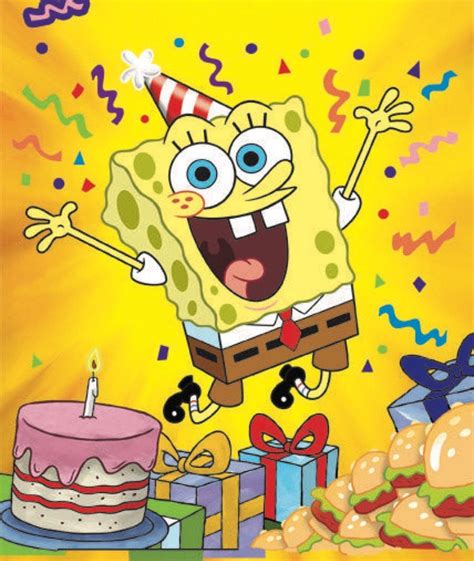 happy birthday spongebob   giving    childhood