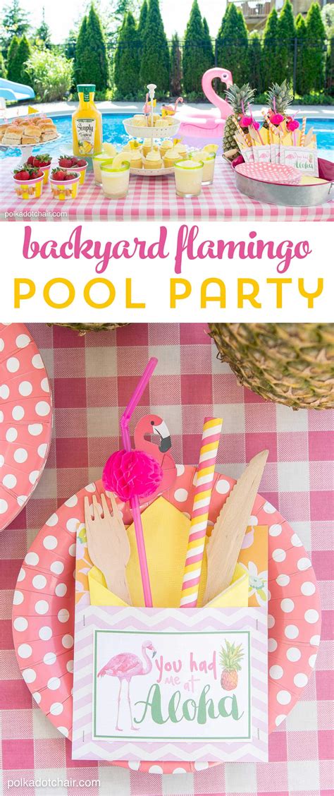 Summer Backyard Flamingo Pool Party Ideas The Polka Dot