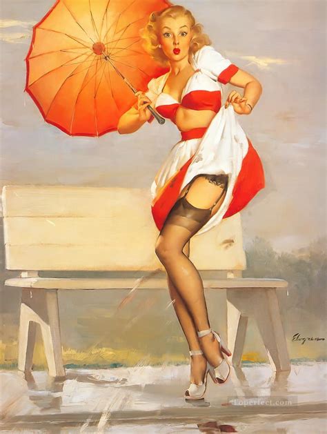 I Ve Been Spotted 1949 By Gil Elvgren Pin Up Painting In