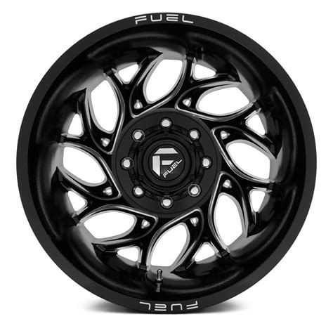fuel  dually runner wheels gloss black  milled accents rims
