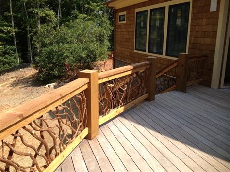 rustic railing   rustic home deck railing mountain laurel