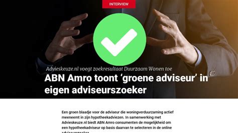 abn amro toont groene adviseur  eigen adviseurszoeker einfinance mei