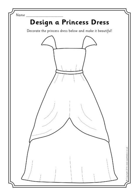 design  princess dress worksheet sb sparklebox