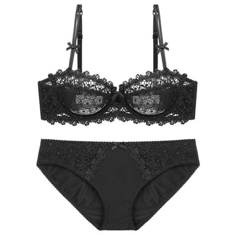 Balconette Bra And Panties Set Black Lace Lingerie Set Etsy Uk