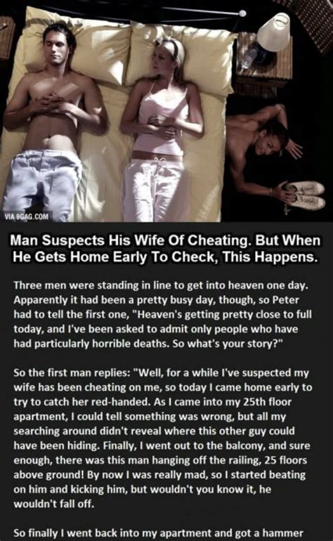 man suspects his wife of cheating but when he gets home