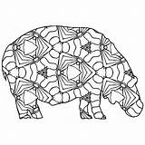 Thecottagemarket Hippopotamus Geometrische sketch template