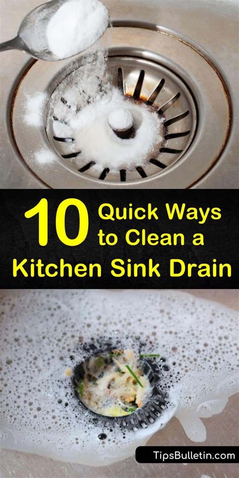 quick ways  clean  kitchen sink drain baking soda health