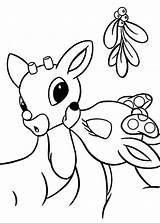 Coloring Reindeer Rudolph Nosed Red Clarice Pages Mistletoe Kiss Printable Cute Christmas Color Santa Kids Print Under Sheets Colouring Clipart sketch template