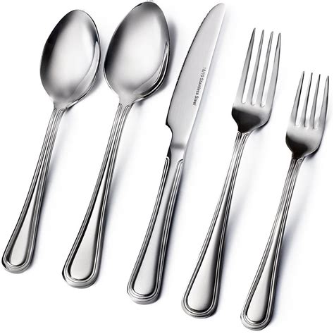 piece flatware set extra thick heavy duty  stainless steel silverware sets set