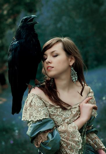 Raven On Her Shoulder Raven Art Raven Crow