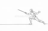 Fencer Exercising sketch template