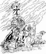 Templar Knight Coloring Ink Deviantart Designlooter Ignusdei Drawings 1240px 8kb 1051 sketch template