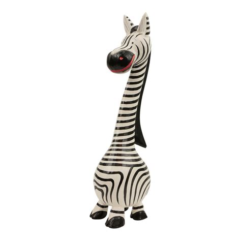 houten zebra met een lange nek xl