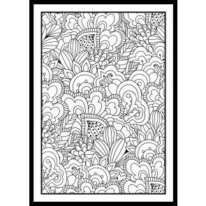 jungle doodle abstract mural painting