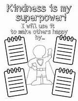 Kindness Superpower sketch template