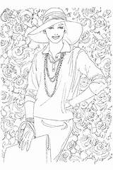 Coloring Vogue Book Fashion Adult Pages Colouring Sheets Printable First Adults Books Dresses Vintage Line Color Unveiled Drawn Designs Illustration sketch template