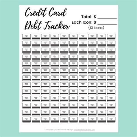 credit card debt tracker printable