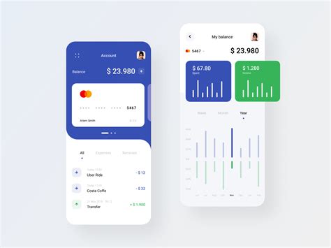 bank account app  alexey savitskiy  dribbble