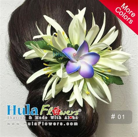 Hawaiian Plumeria Flowers Hair Clip For Hula Dancer Wedding Beach