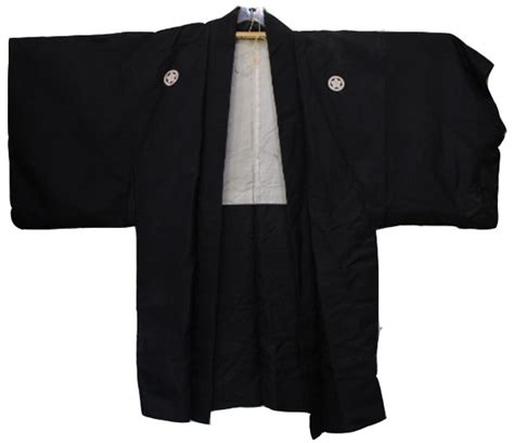 black kuro mon tsuki haori  silk eastern breezes