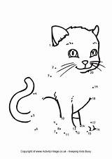 Dot Dots Animal Cat Pages Connect Printables Coloring Colouring Animals Farm Activityvillage Kids Alphabet Puzzles Default Sites School Numbers Activity sketch template