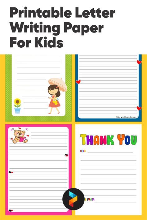 printable letter writing paper  kids