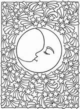 Coloring Pages Celestial Stars Moon Adult Sun Mandala Sky Starry Kids Printable Falling Sheets Visit Designlooter Lonesome Carl Sandburg Talk sketch template