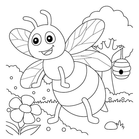 bee coloring page home interior design
