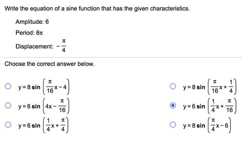 write equations  sine functions  properties tessshebaylo