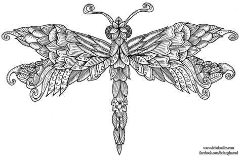 dragonfly colouring page  welshpixie  deviantart