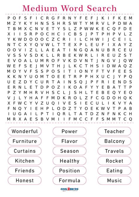 printable word search puzzles medium difficulty printable templates