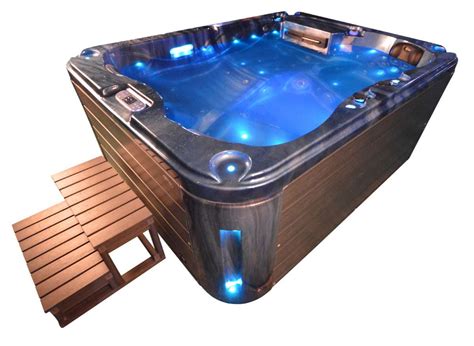 whirlpool outdoor aussenwhirlpool hot tub spa pool sp   blau dunkelgrau heico wellness