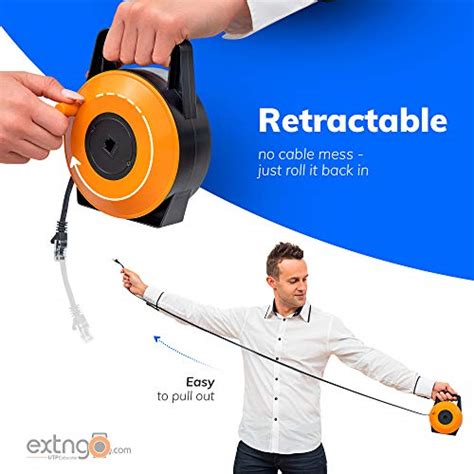 Extngo Retractable Network Cable Extender 50 Ft 15 Meter Cat 6